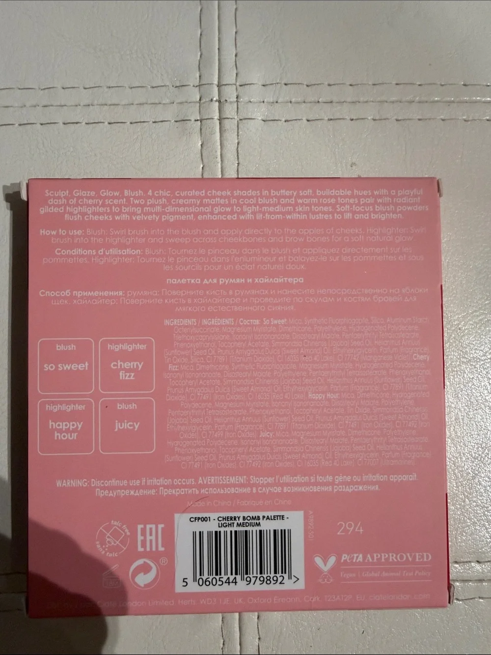 Ciaté London Cherry Bomb Blush & Highlighter Palette - Pink and Red